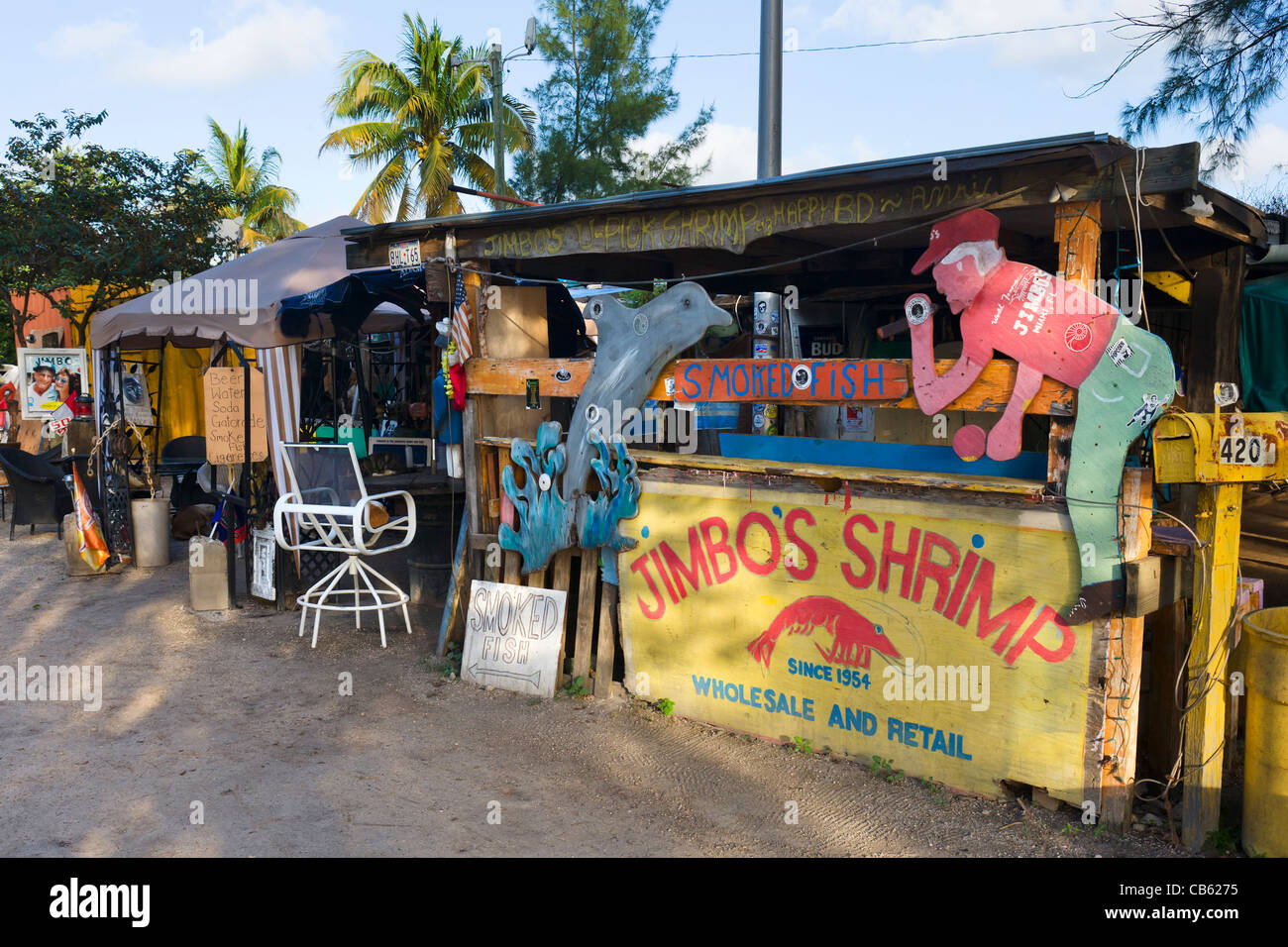 Jimbo's Place, un popolare bar, film e tv posizione sulla chiave di Virginia, nei pressi di Key Biscayne, Miami, Florida, Stati Uniti d'America Foto Stock