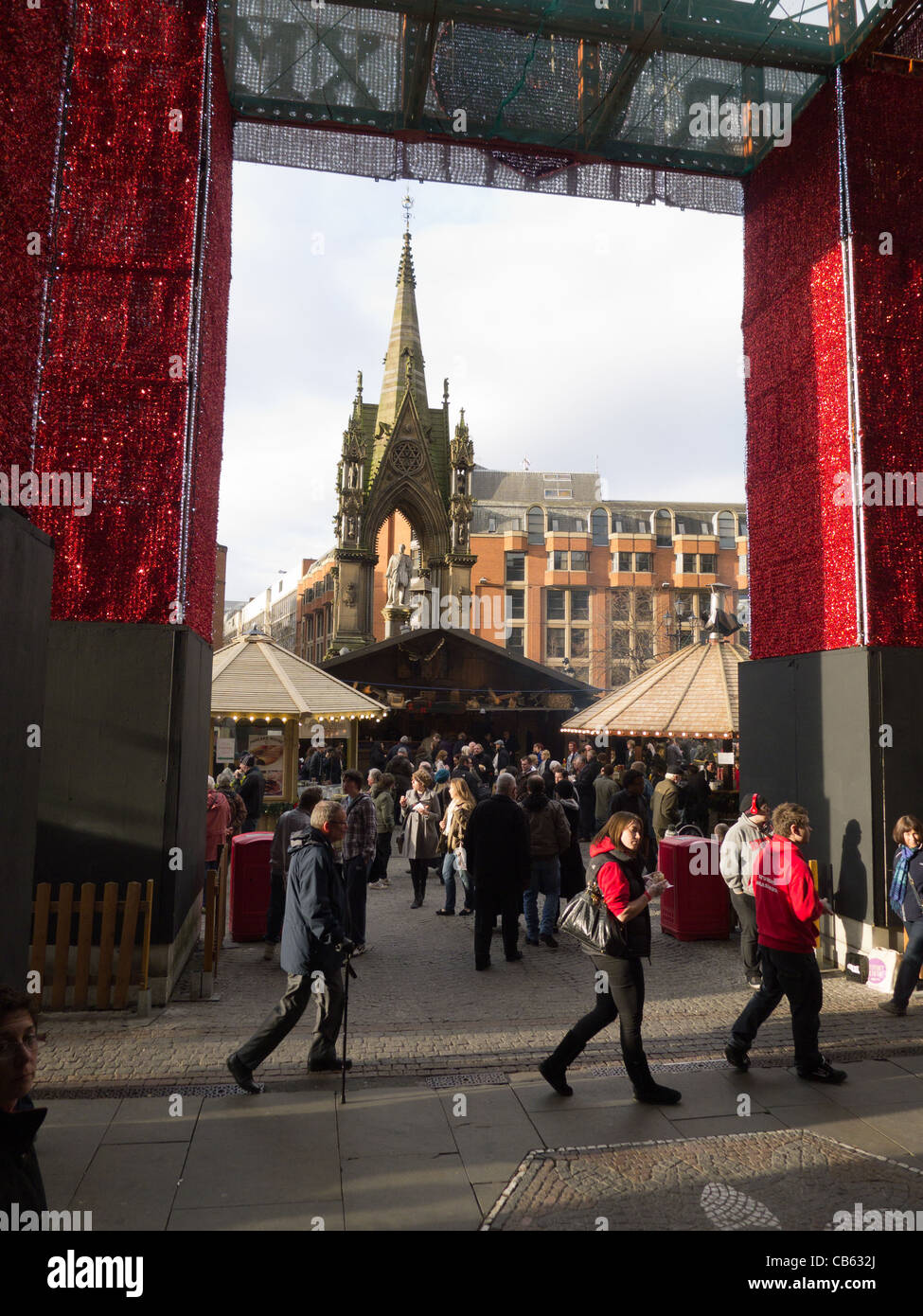 Manchester Mercatino di Natale, Albert Square, Manchester Foto Stock