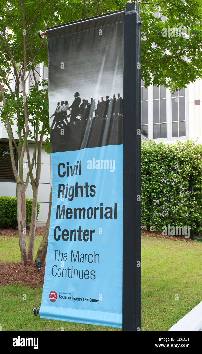 In Alabama, Montgomery, Diritti Civili Memorial Centre, segno Foto Stock