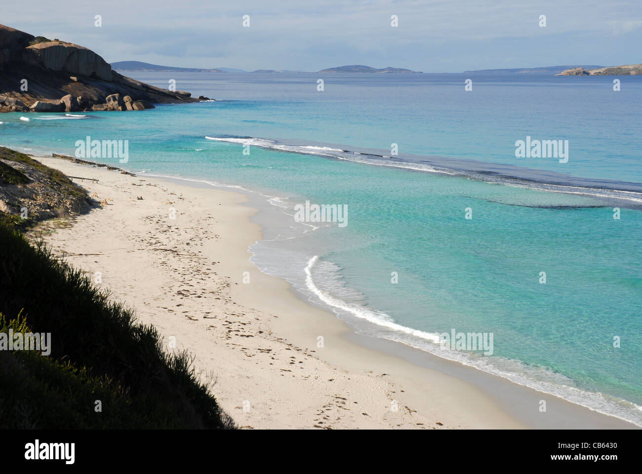 Vista lungo la West Beach, Esperance, WA, Australia Foto Stock