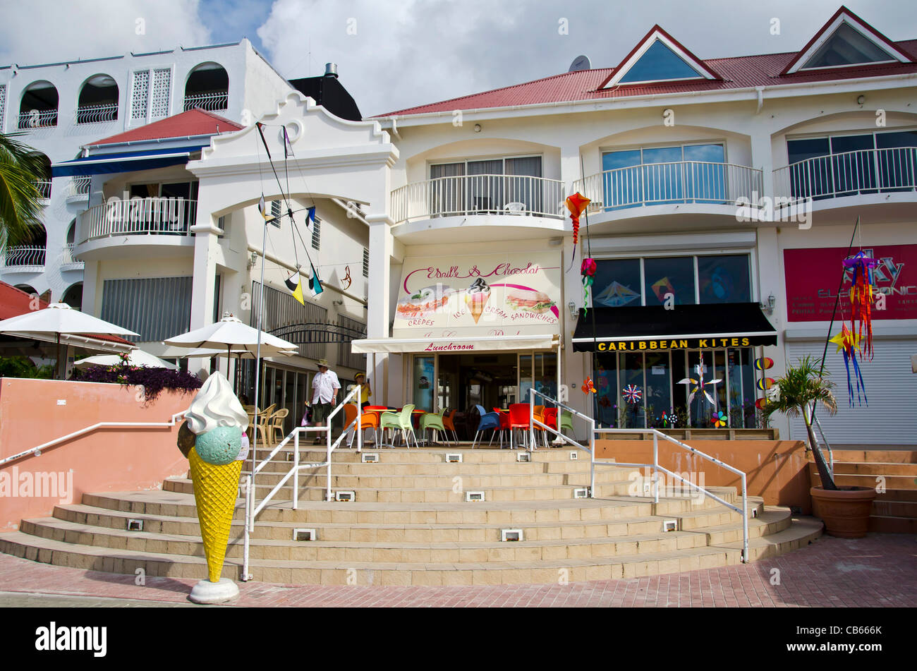 San Maarten memorizza i negozi di Front Street, Philipsburg Foto Stock