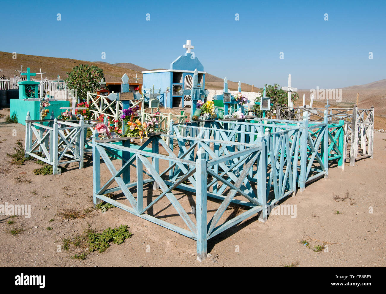 Cimitero centenario nel deserto cileno Foto Stock