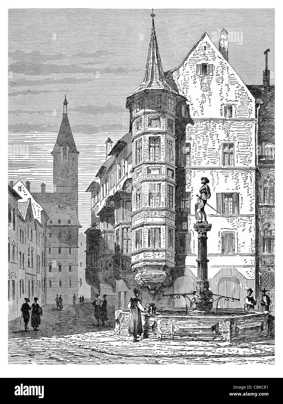 Luogo di mercato Schaffhausen scambi commerciali di vendita acquisto vendere acquistare negozi negozio di alimentari shopping merchant generi alimentari freschi prodotti alimentari Foto Stock