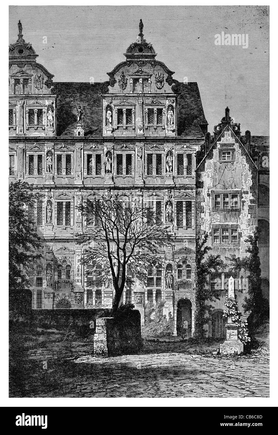 Palazzo di Federico IV Heidelberg Germania town house multi-storia rinascimento Foto Stock