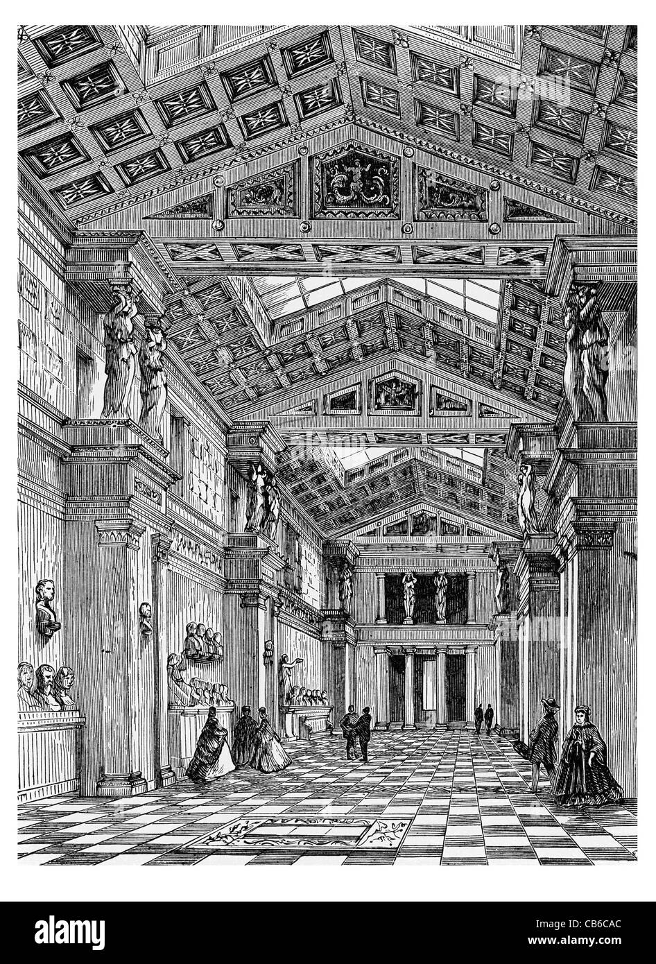 Walhalla temple hall fama tedeschi della storia tedesca sovrano politico scienziato artista neo-classico Regensburg Germania Foto Stock