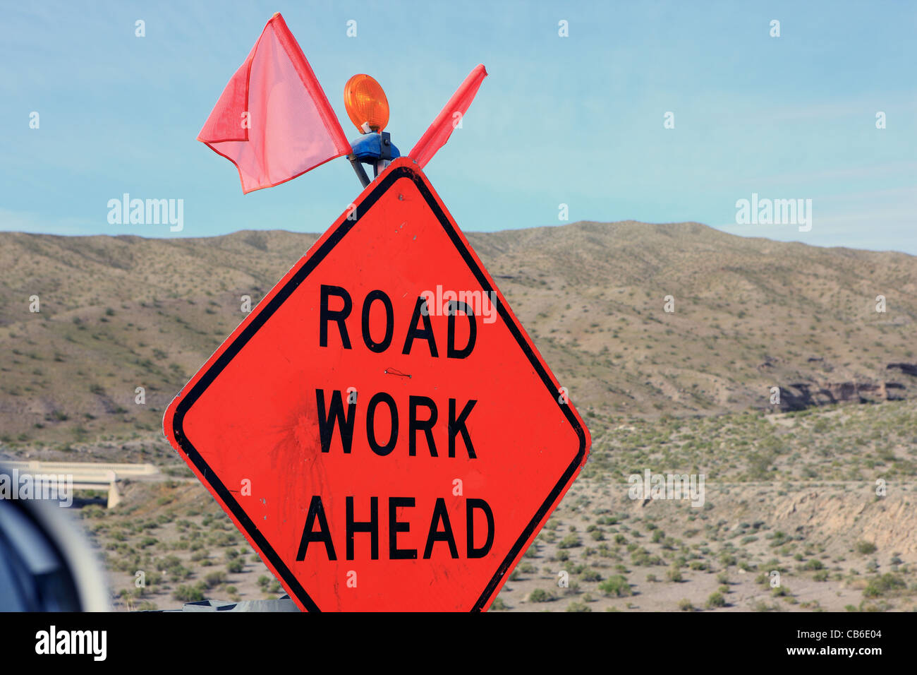 Lavori stradali segno in Arizona USA Foto Stock