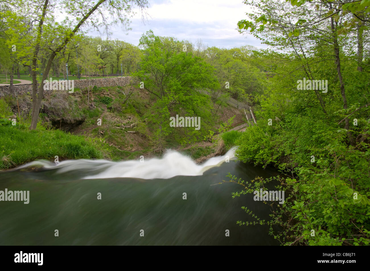 Al di sopra di cascate Minnehaha di minnehaha park in Minneapolis Minnesota Foto Stock