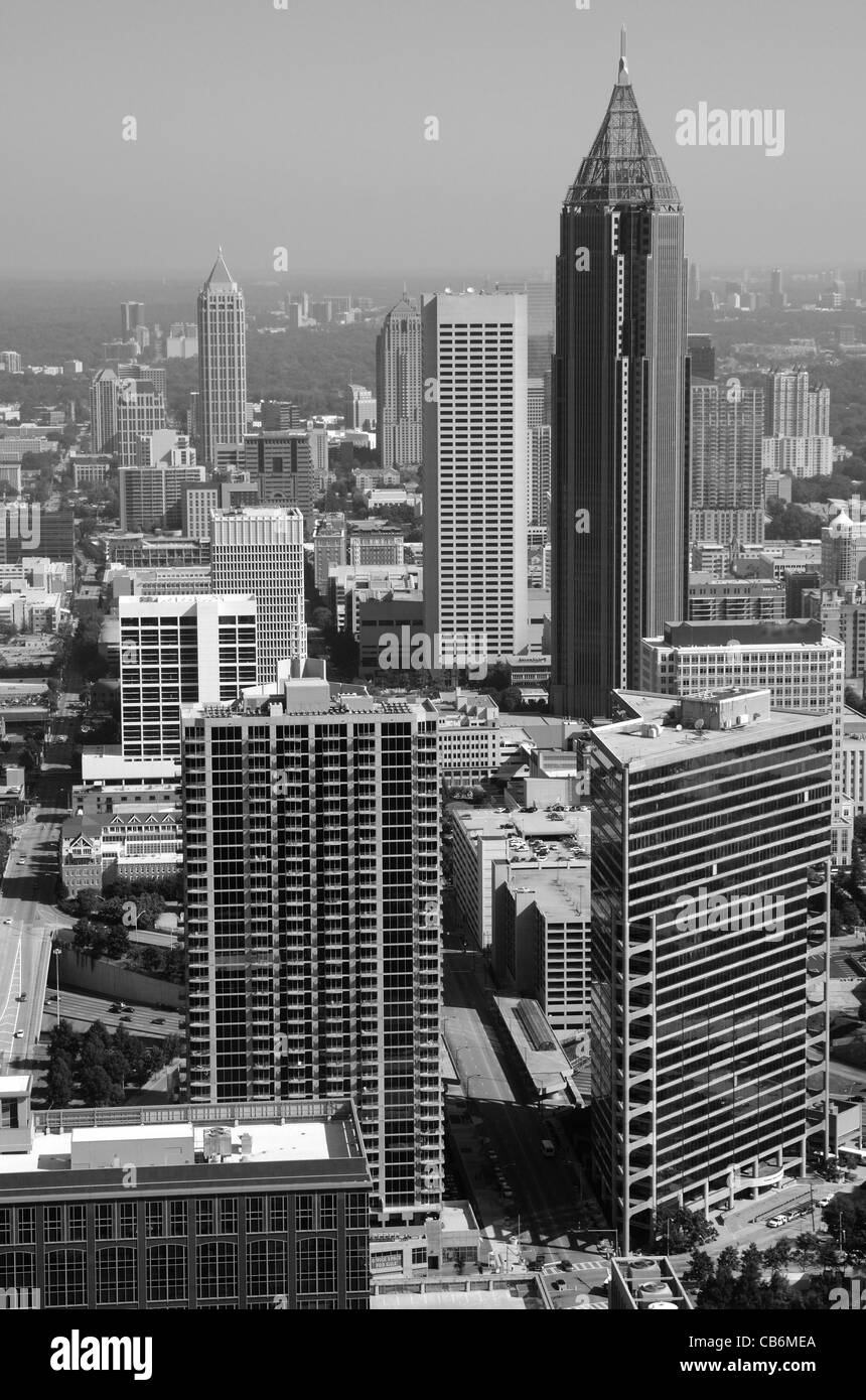 Atlanta cityscape in bianco e nero. Foto Stock