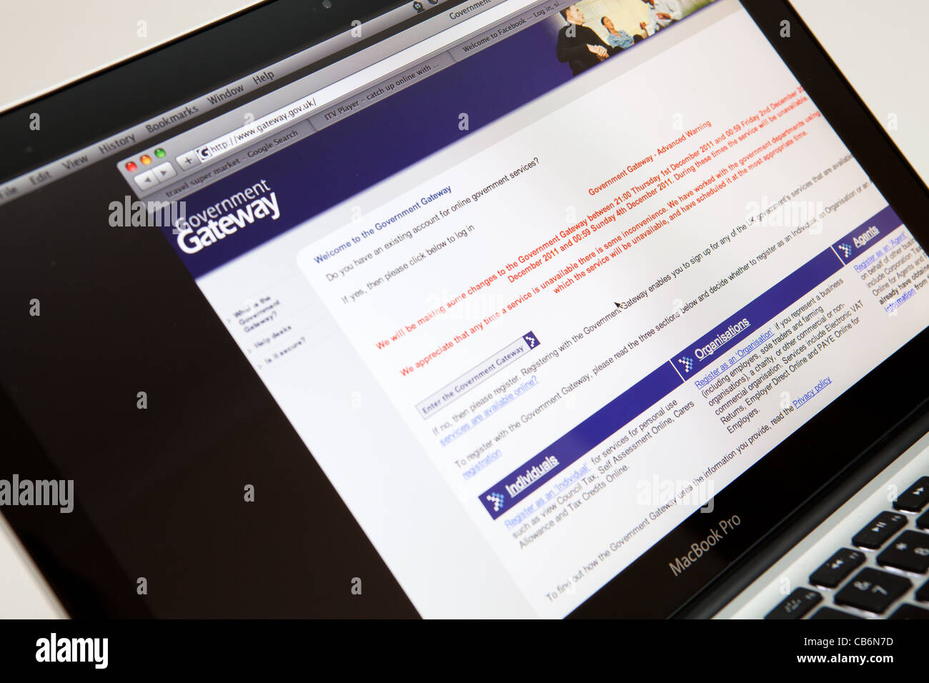 Sito web di screen shot della pagina web - il governo Gateway, REGNO UNITO Foto Stock