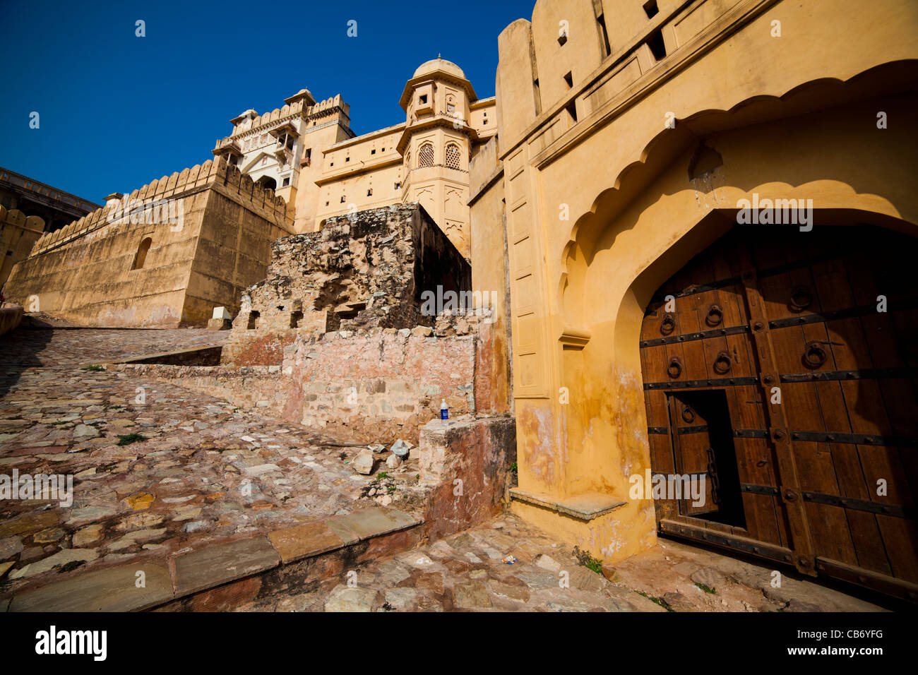 Amber fort jaipur colorato monumento Mughal Foto Stock