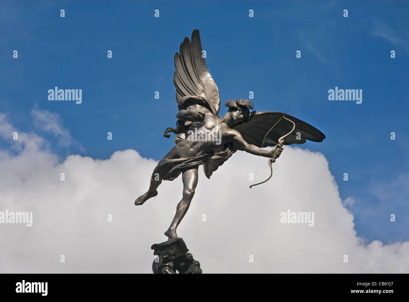 Statua di Eros. Da Piccadilly Circus a Londra, Inghilterra, Regno Unito. Foto Stock