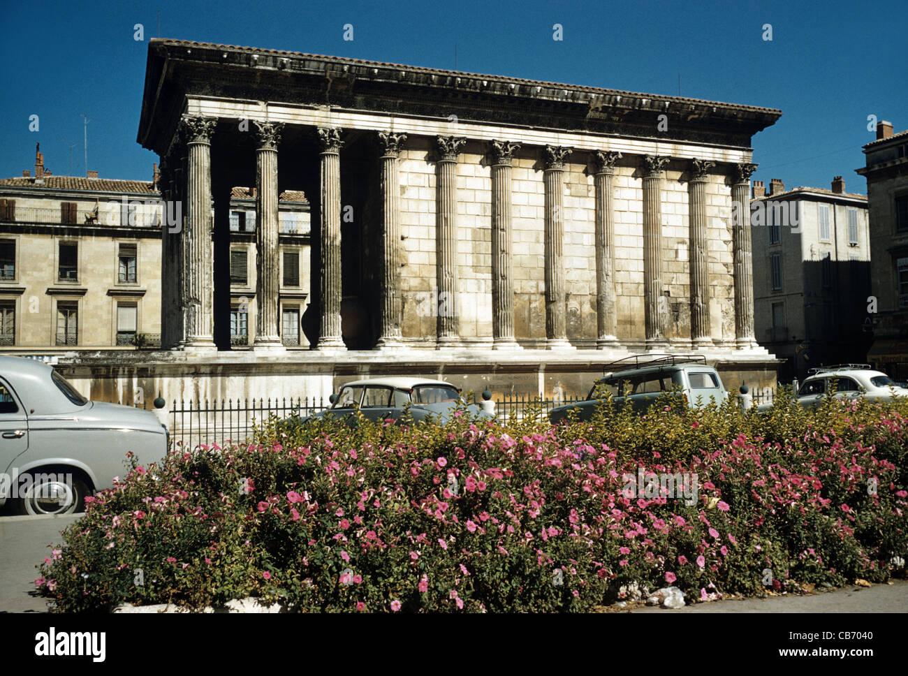 La Maison Carrée, Tempio Romano, c1960, Nimes, Francia Foto Stock