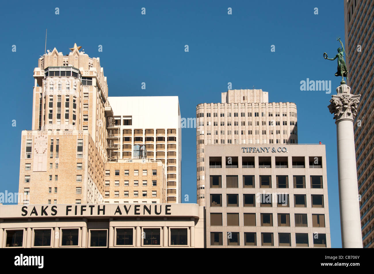 Union Square Saks Fifth Avenue San Francisco Stati Uniti d'America Foto Stock