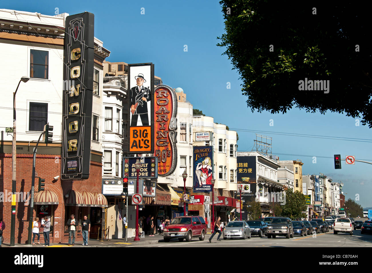 Spiaggia Nord Little Italy San Francisco California italiano Bar Pub Cafe negli Stati Uniti Foto Stock