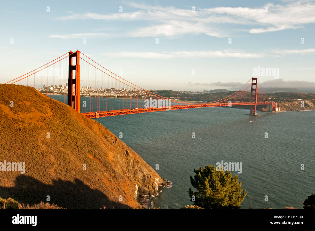 Golden Gate Bridge di San Francisco Bay California Sea Port Harbour USA American Stati Uniti d'America Foto Stock