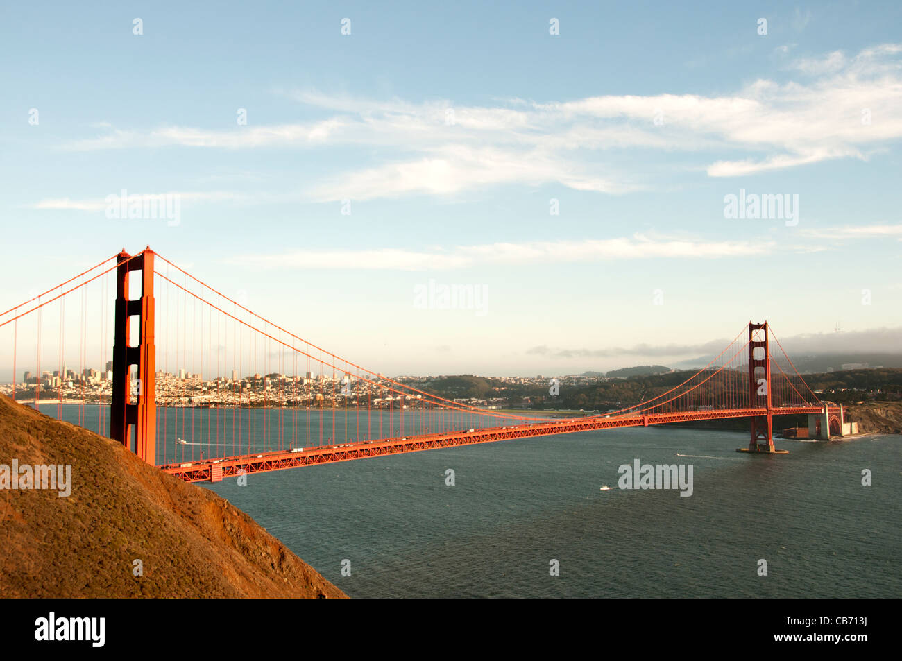 Golden Gate Bridge di San Francisco Bay California Sea Port Harbour USA American Stati Uniti d'America Foto Stock