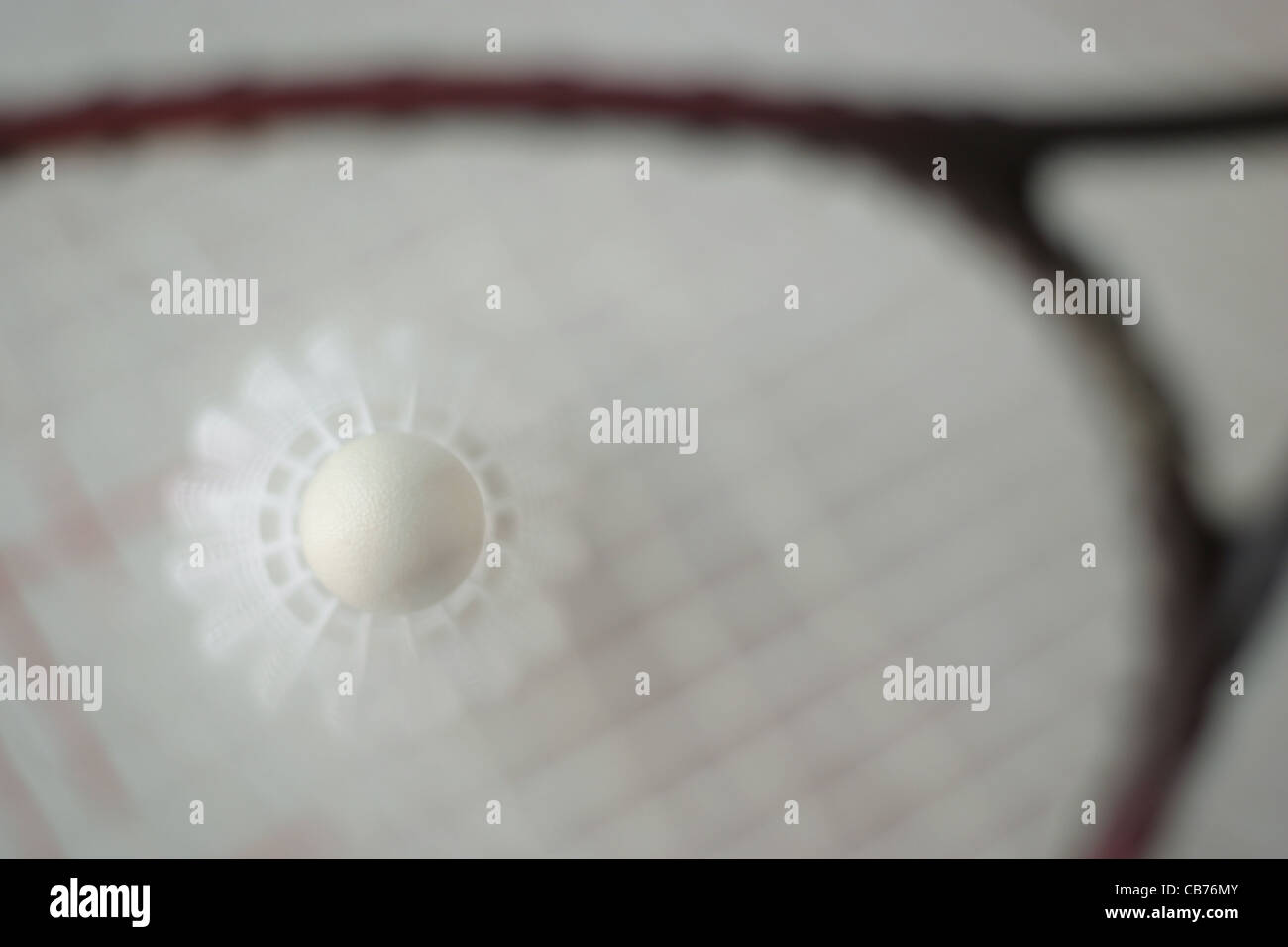 Badminton racchetta e volano, close up immagini astratte Foto Stock