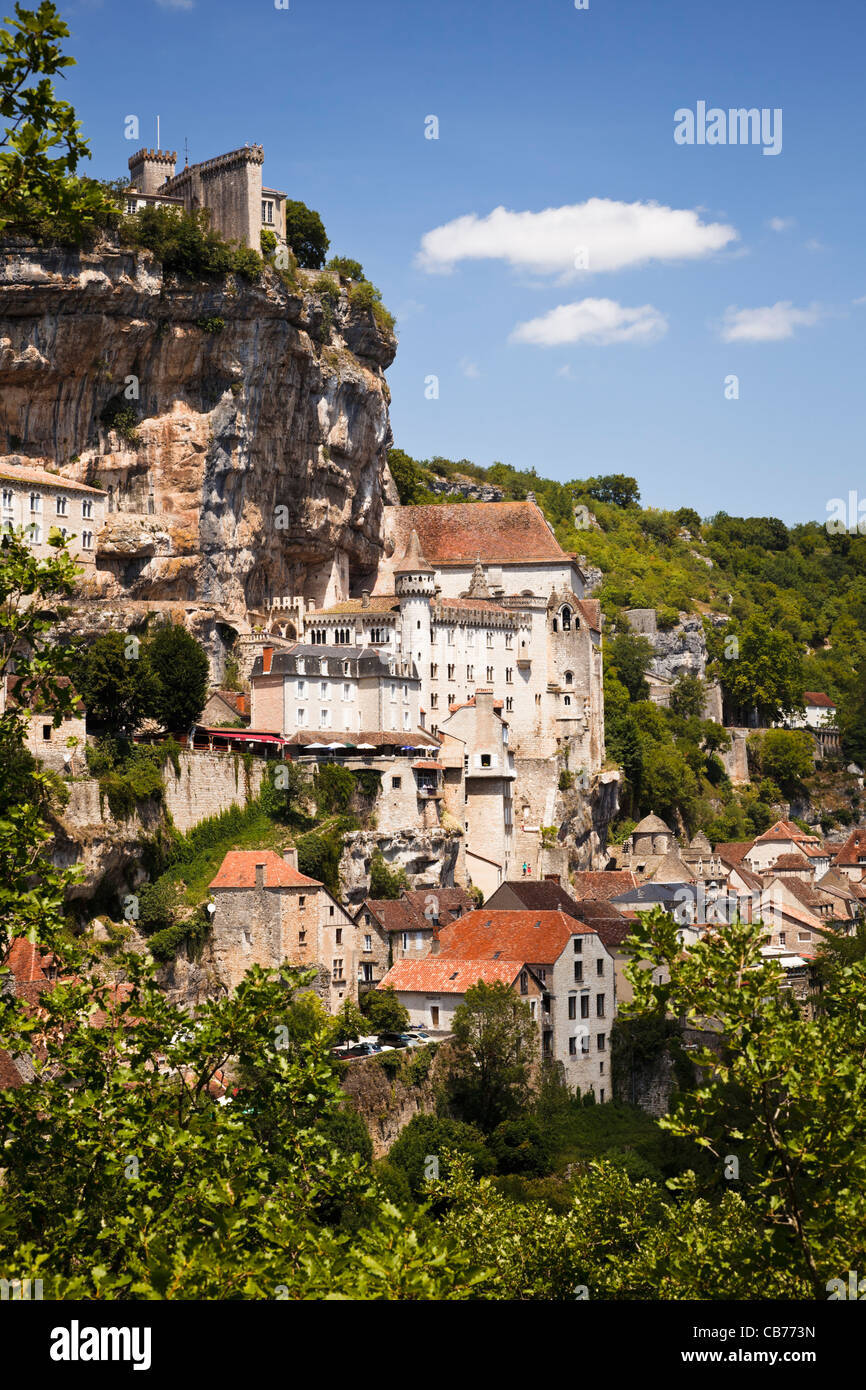 Rocamadour nel sacco regione della Francia, Europa Foto Stock