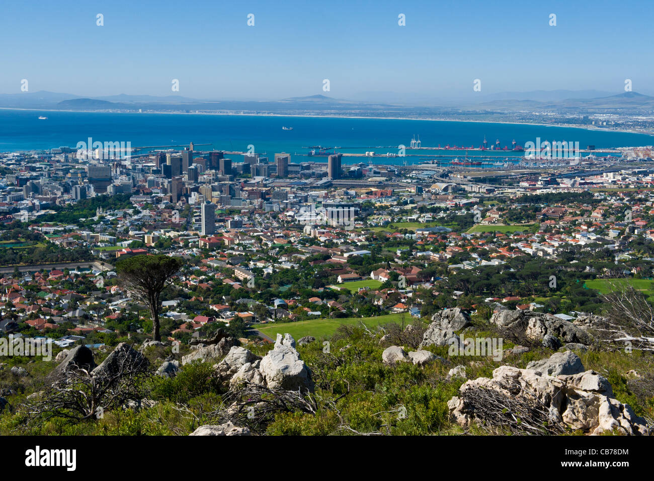 Cape Town vista dal Tafelberg Road Cape Town Sudafrica Foto Stock