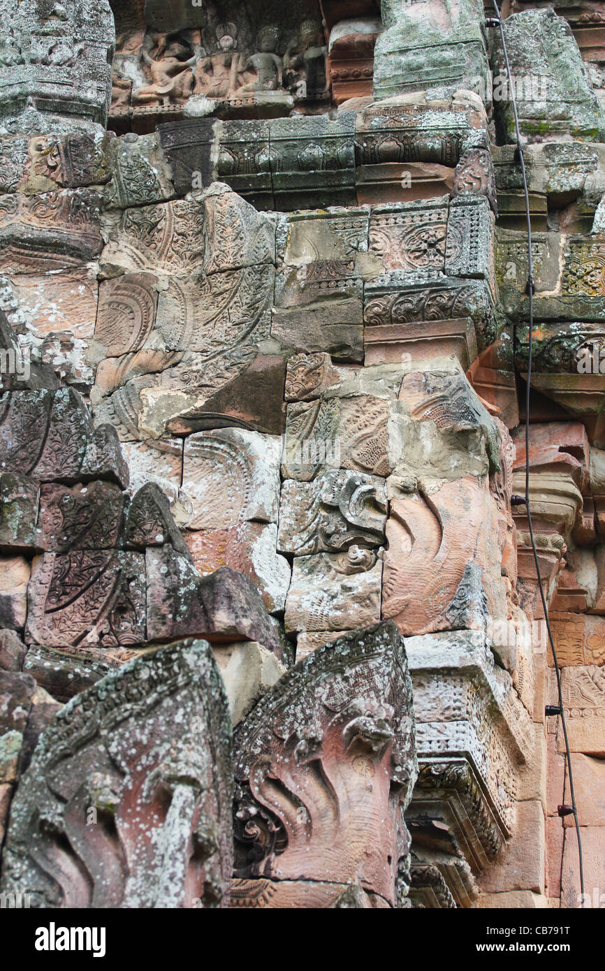 Cambogiano Phanomrung antico tempio in Thailandia, frontiera cambogiana. Foto Stock