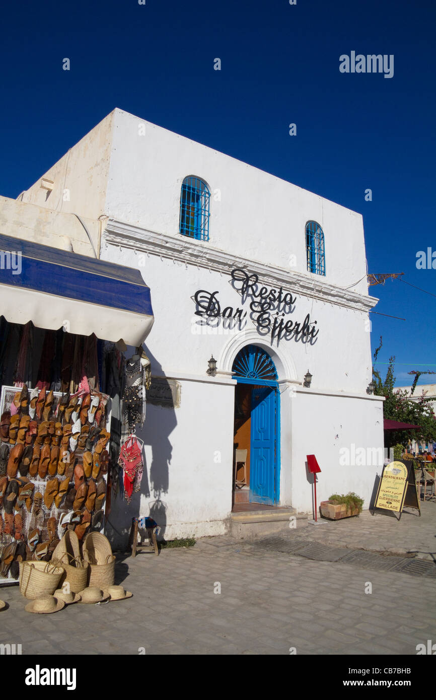 Il ristorante e il negozio di Houmt Souk, Djerba, Tunisia Foto Stock