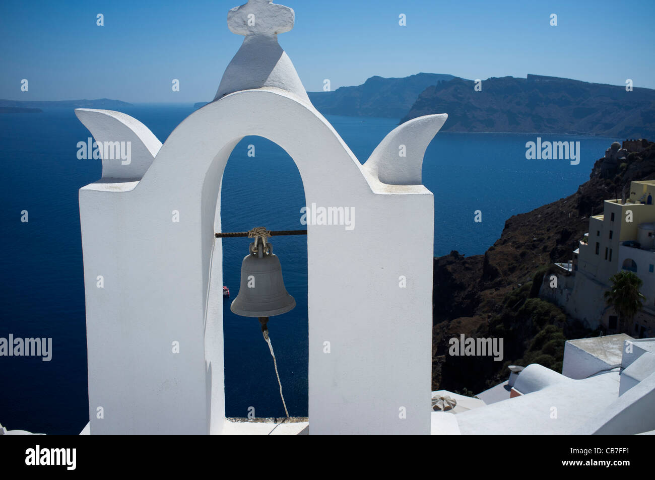 Santorini, Grecia, bell, montagne, coste, incredibili, Epic, Blu, chiesa torre, visualizzare, colorato, isole costiere, greco, sky Foto Stock