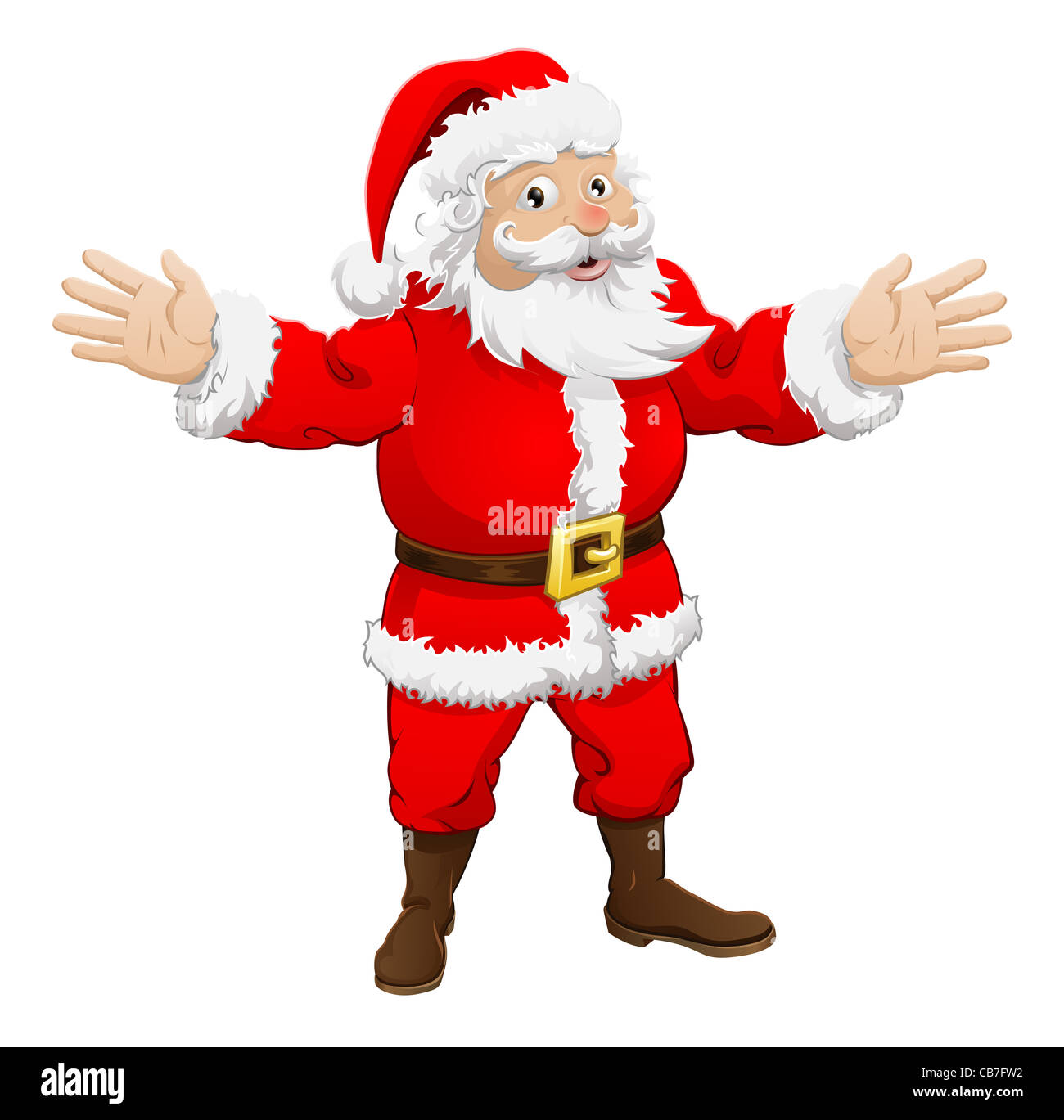 Una illustrazione di un felice Natale Babbo Natale Foto Stock