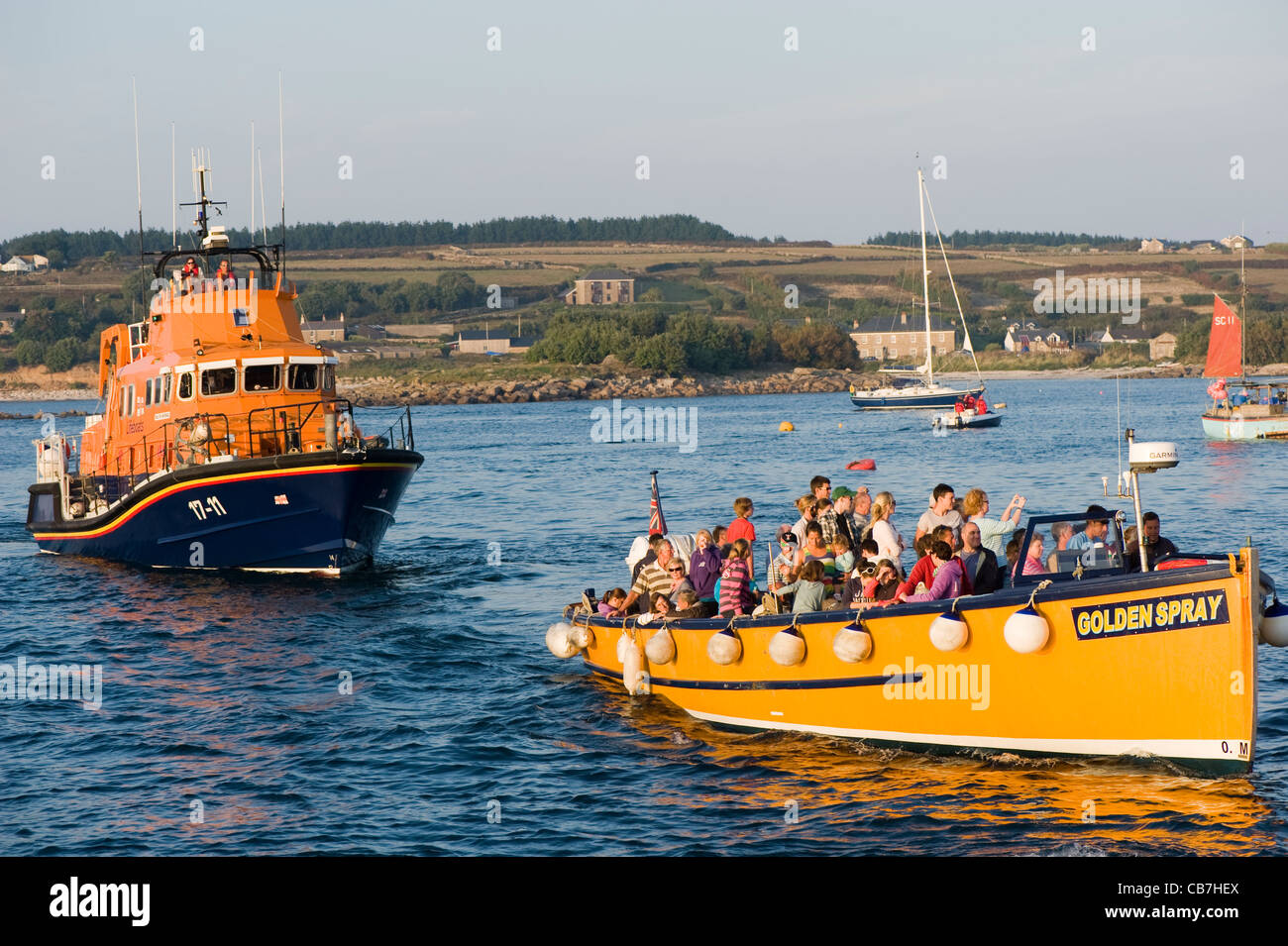 Gig pilota Racing Isole Scilly Foto Stock