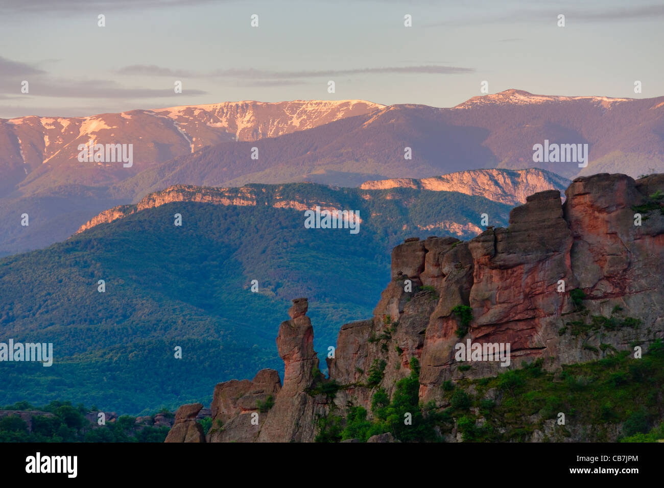 Le formazioni rocciose, Belogradchik, Vidin Provincia, Bulgaria Foto Stock