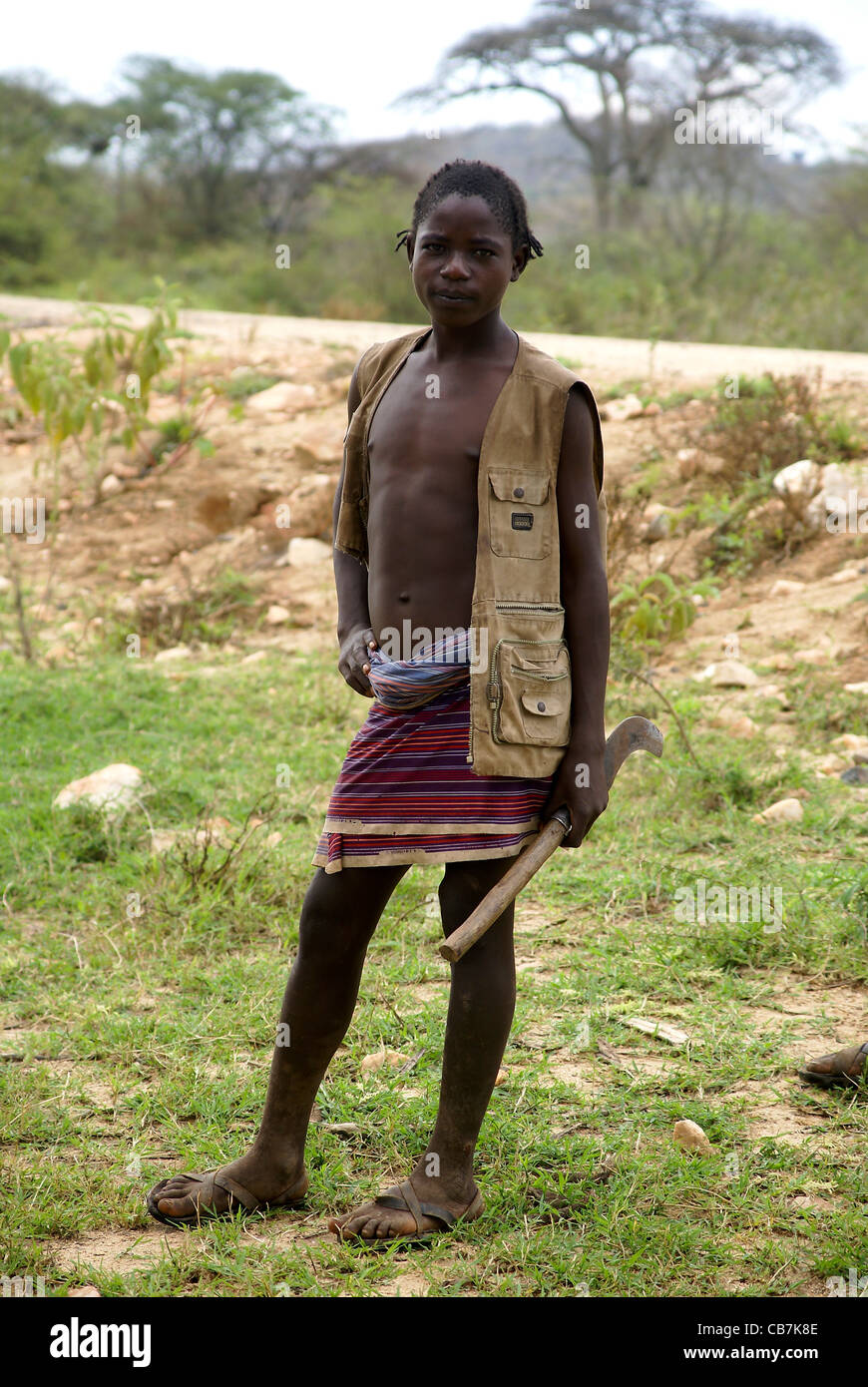 Africa, Etiopia, Valle dell'Omo, Daasanach Tribe Uomo Foto Stock
