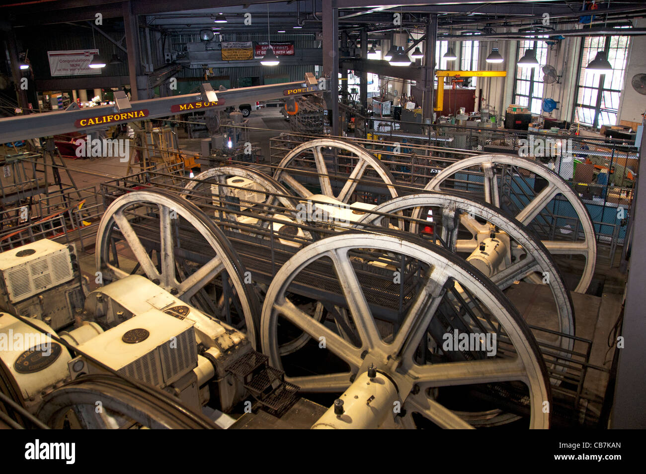 San Francisco Cable Car Museum vetture ferroviarie comunale Muni California Foto Stock