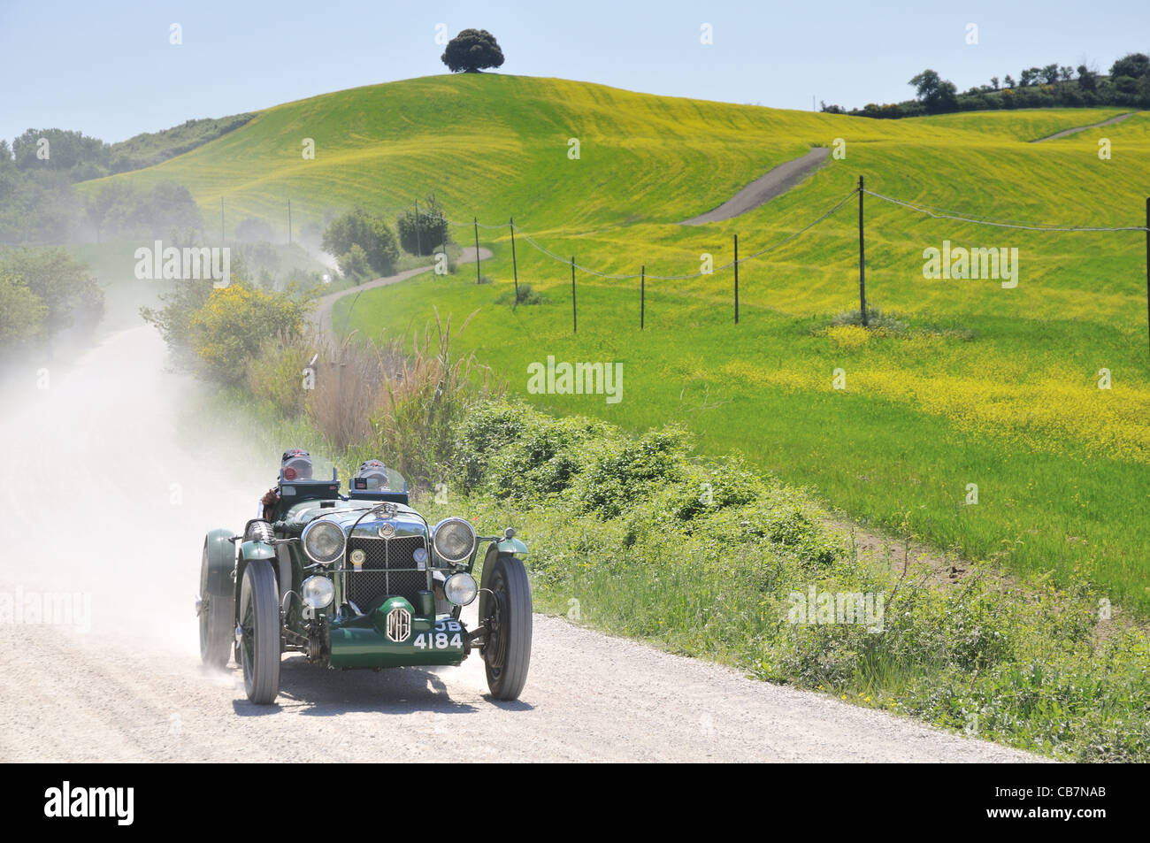 Un verde 1934 MG K3 a 1000 Miglia vintage car race Foto Stock