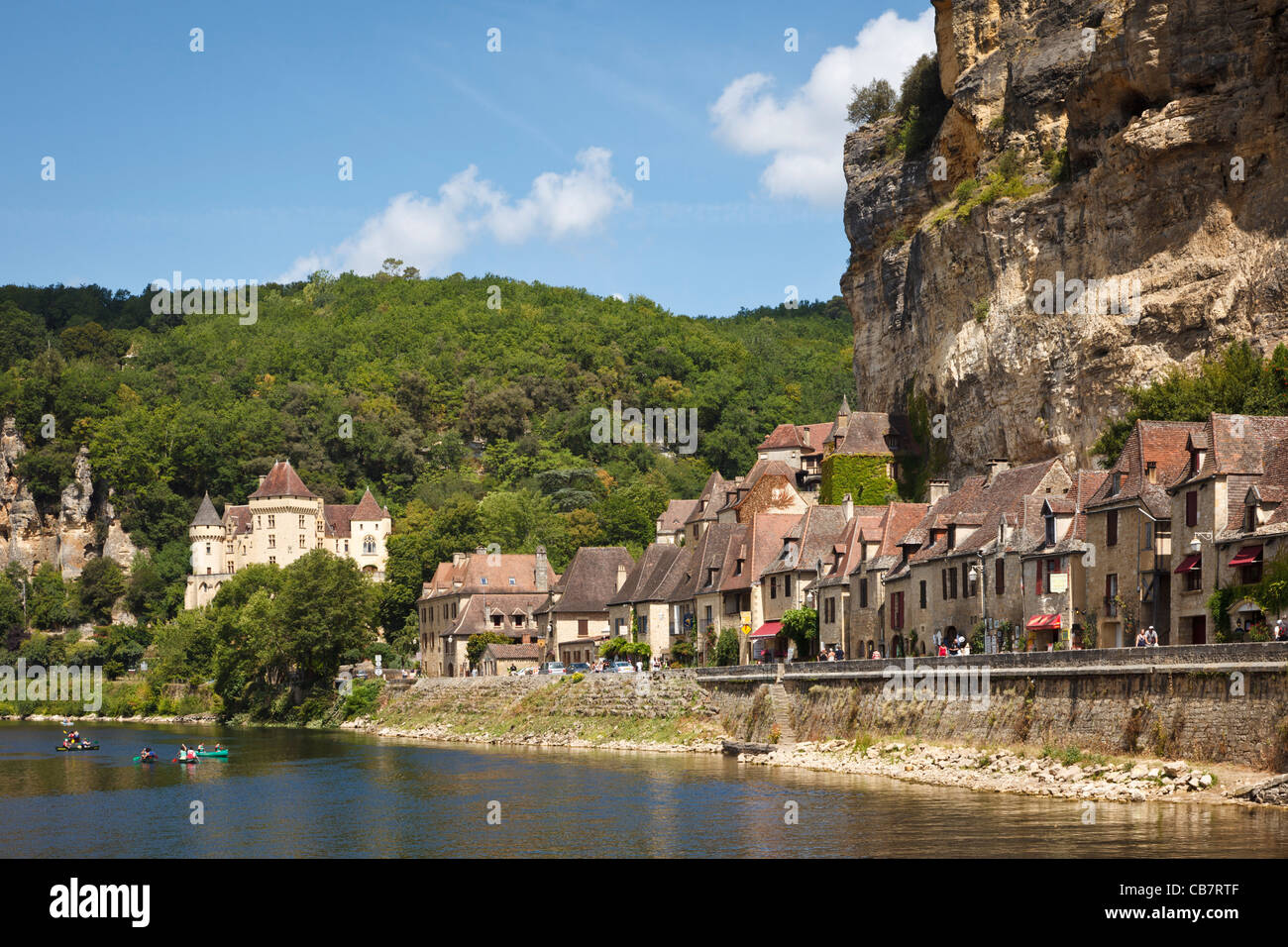 Dordogne. La Roque Gageac sul fiume Dordogna, Perigord, Francia, Europa Foto Stock