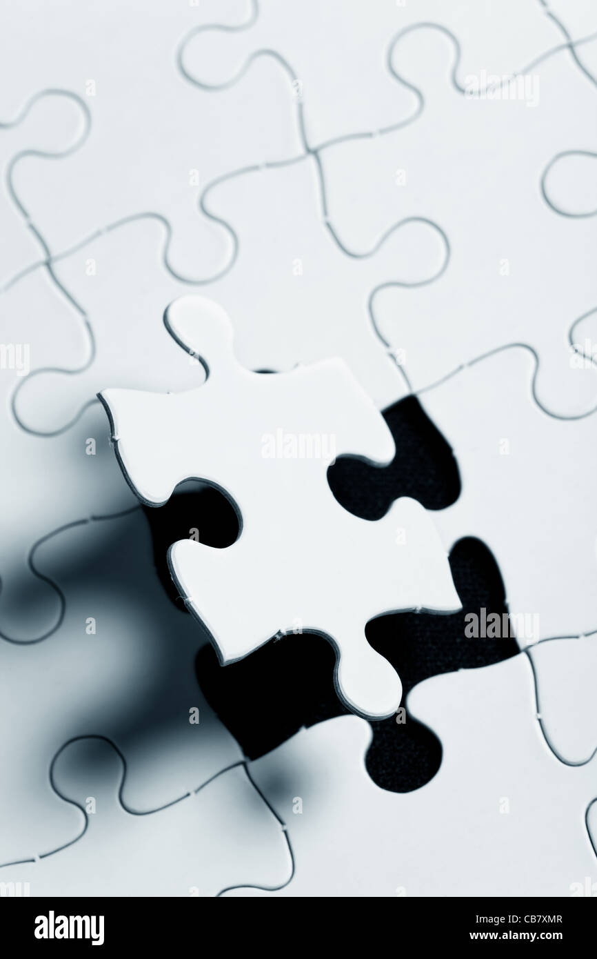 Blank Puzzle, concetto aziendale di soluzione Foto Stock