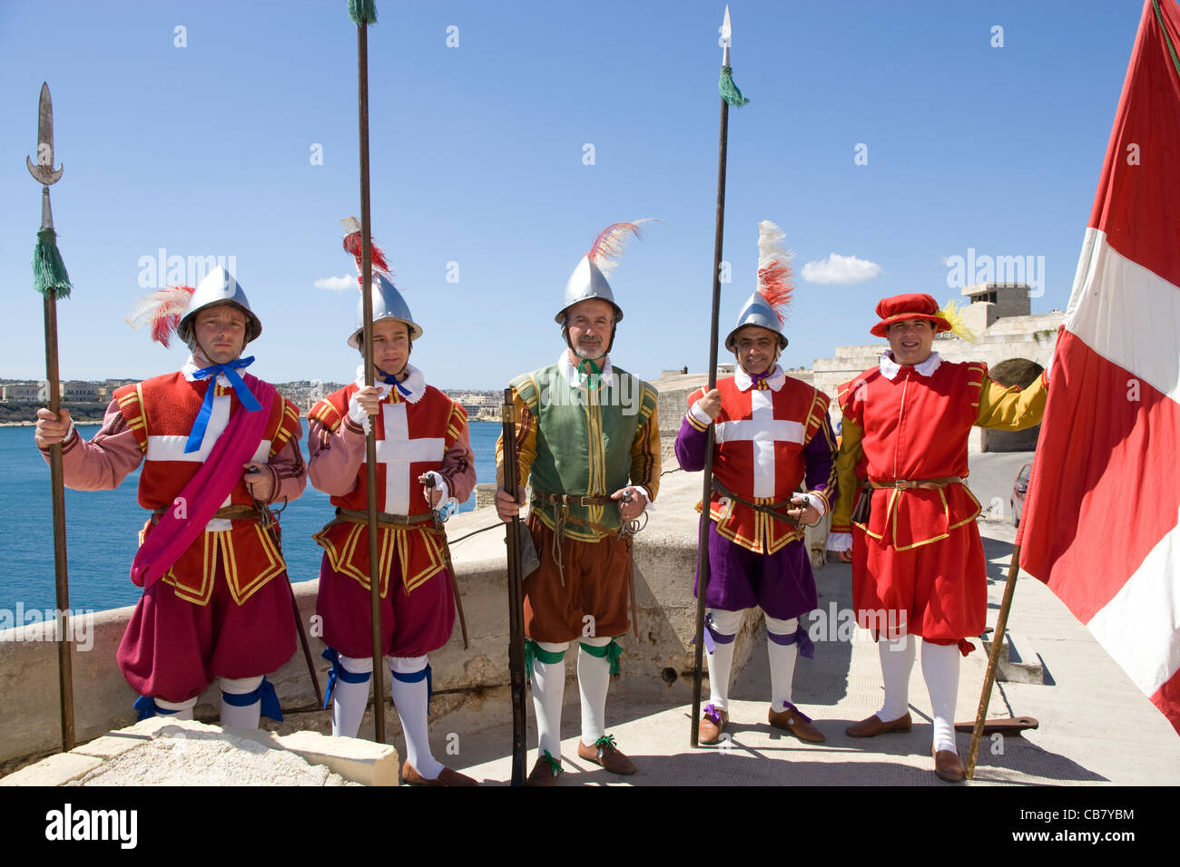 La Valletta: Fort St Elmo rievocazione storica Foto Stock