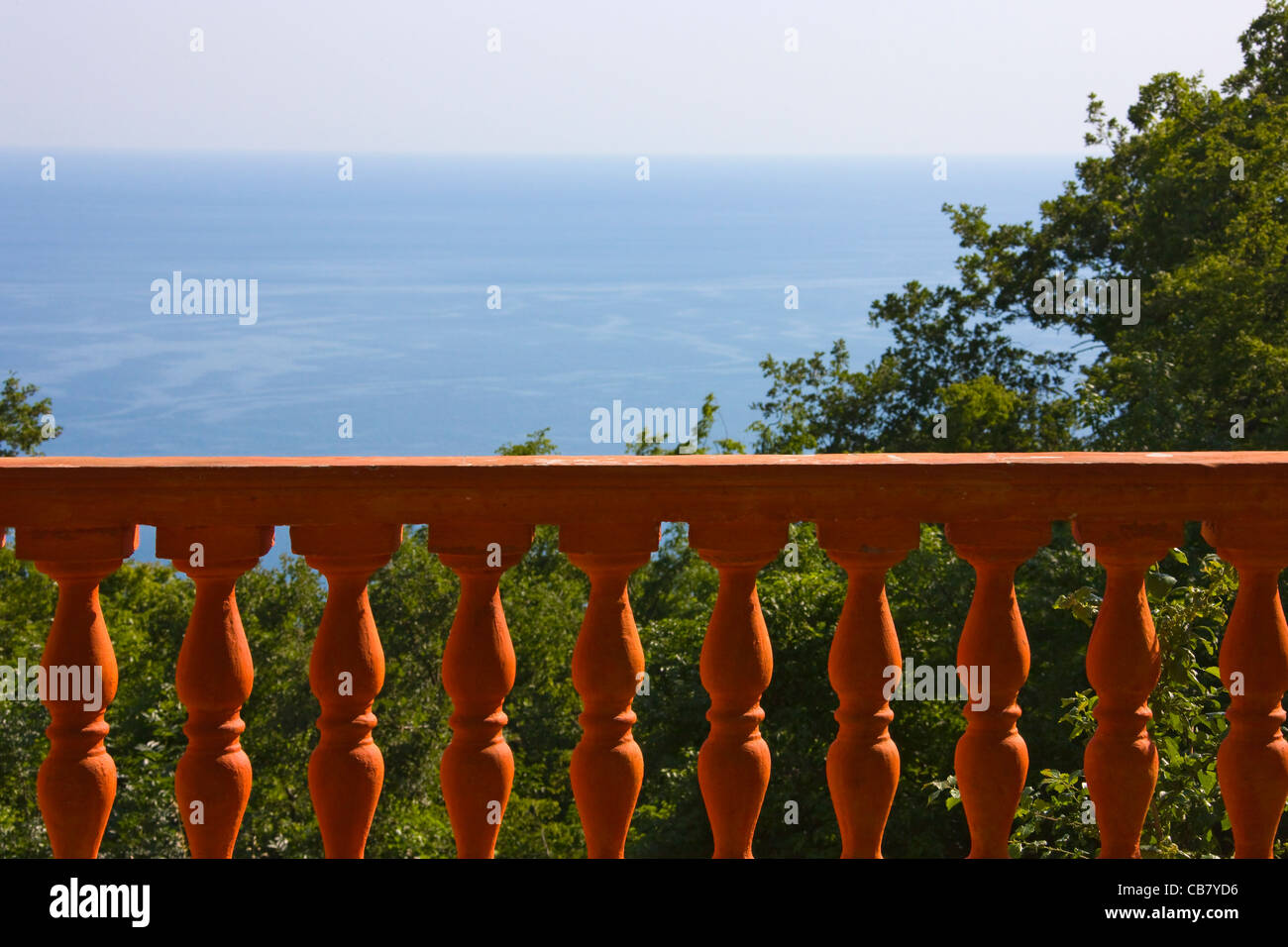 Ringhiere lungo il Mar Nero, Crimea, Ucraina Foto Stock