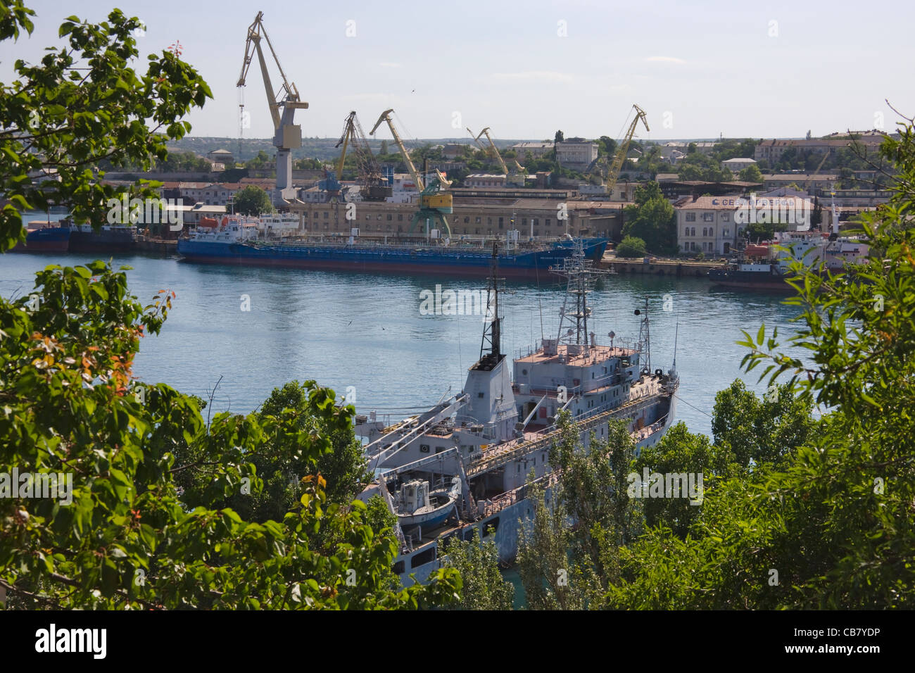 Le navi in base navale, Sebastopoli, Crimea, Ucraina Foto Stock