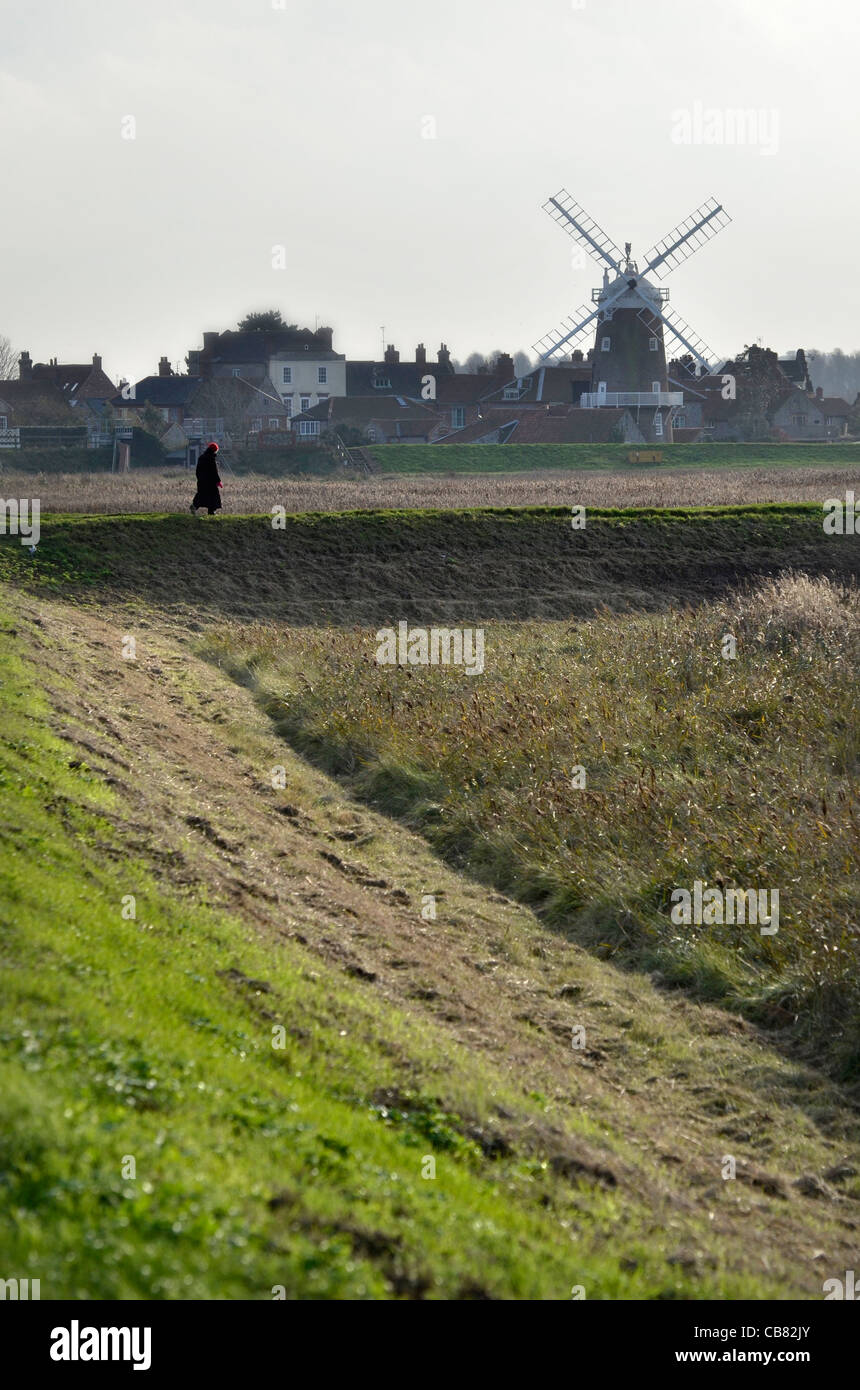 Cley paludi norfolk Inghilterra Foto Stock