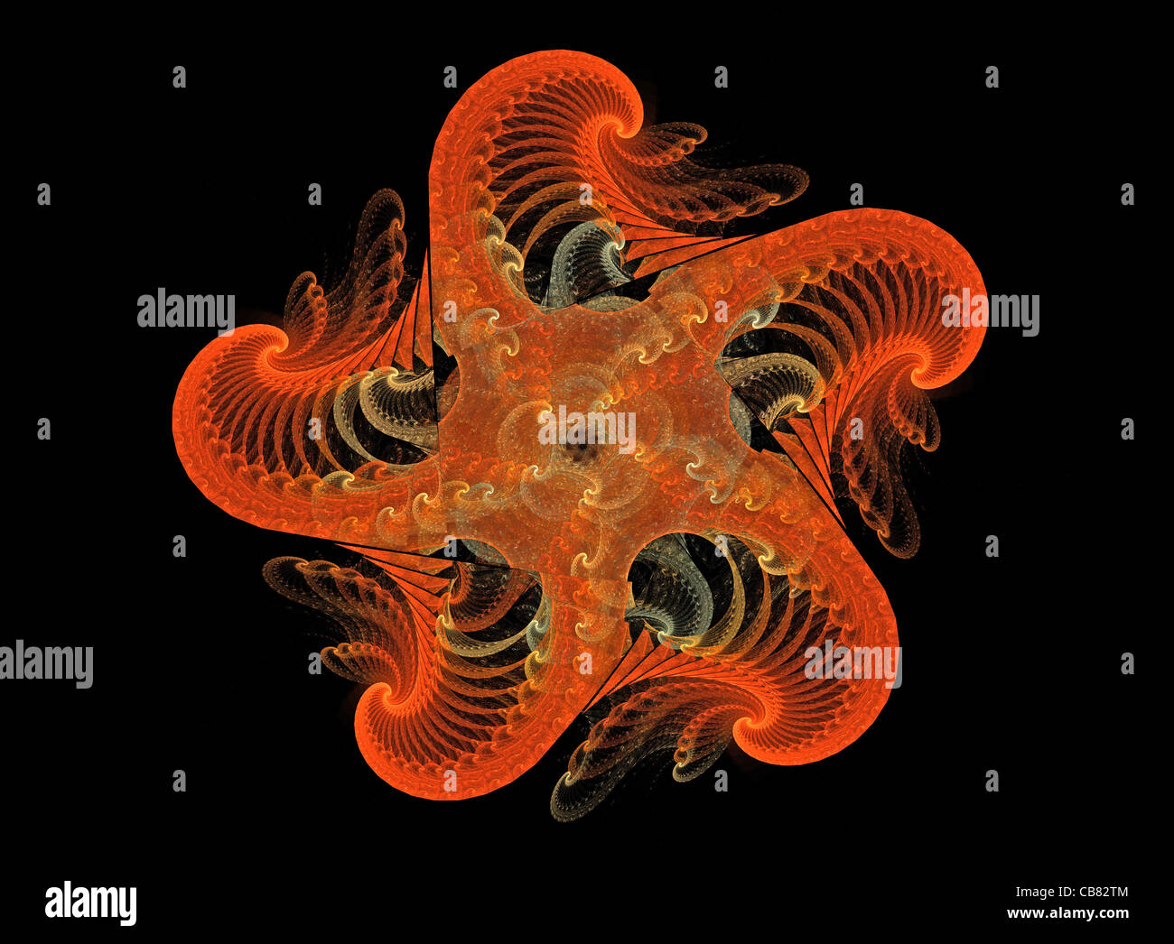 Starfish Fractal pattern creato utilizzando le apofisi programma per computer Foto Stock