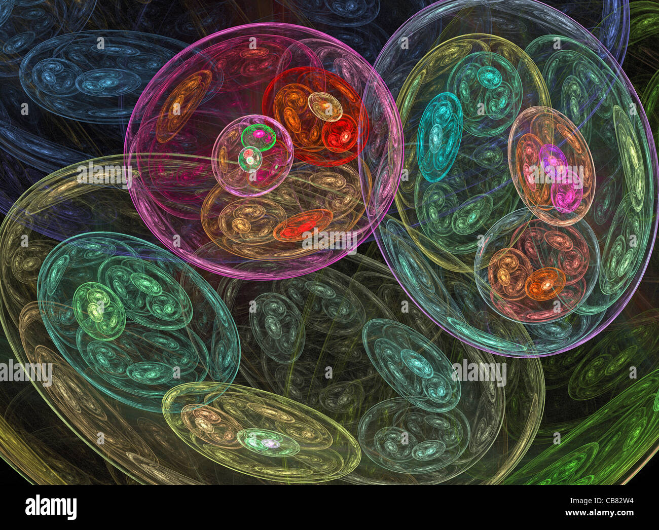 Cerchi di fiamma modello frattale Foto Stock