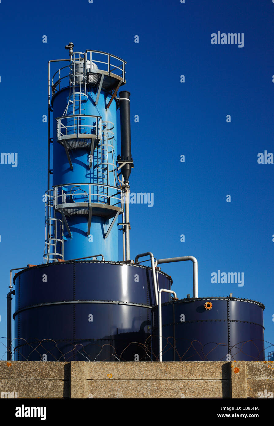 La fabbrica in blu. Foto Stock