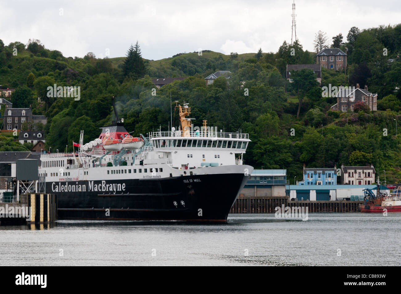 Il Caledonian MacBrayne traghetto MV Isle of Mull nel porto di Oban. Foto Stock
