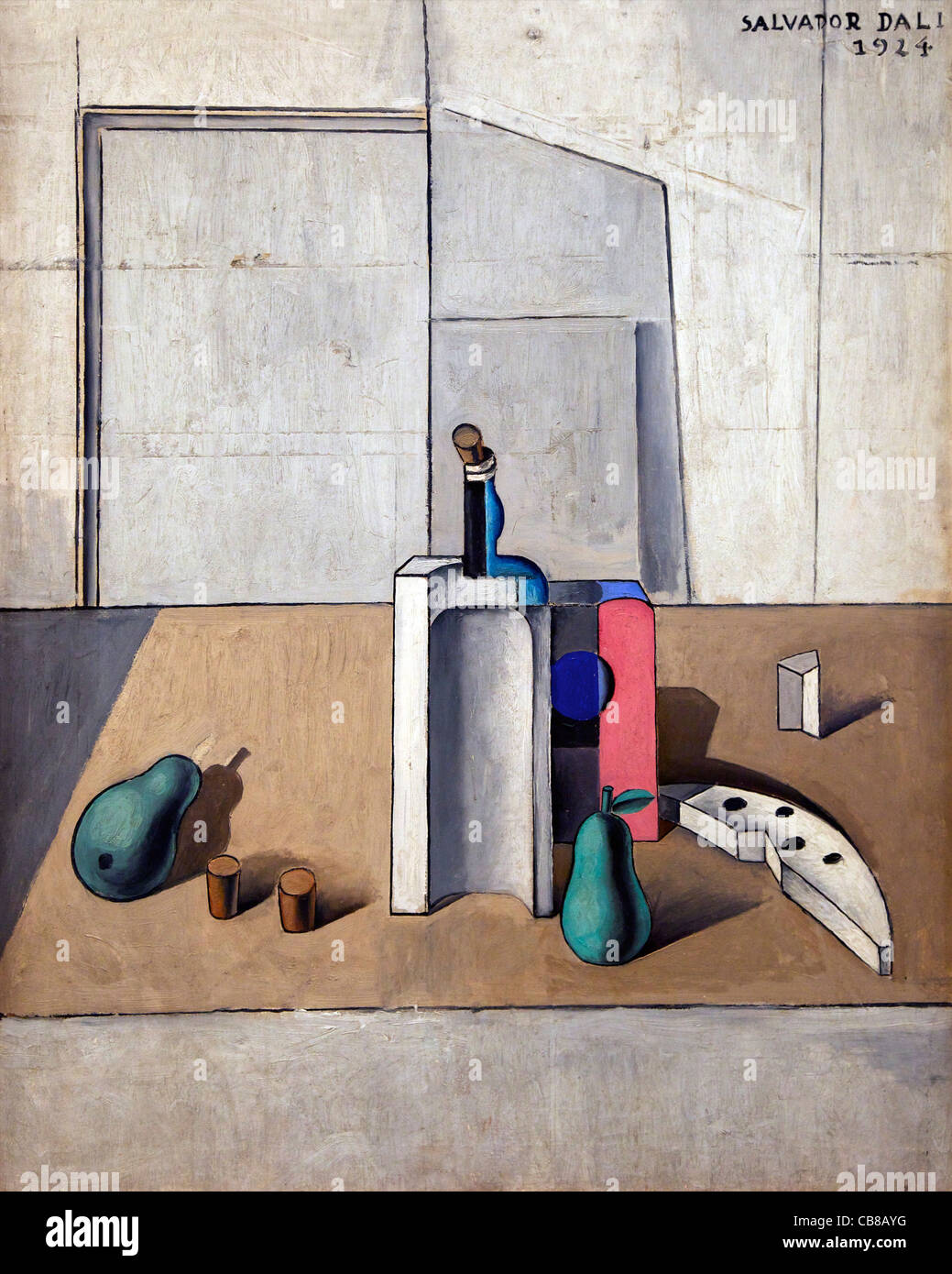 Still Life, Salvador Dali, 1924, Museo Nacional Centro de Arte Reina Sofía, Museo di Arte moderna Reina Sofia, Madrid, Spagna Foto Stock
