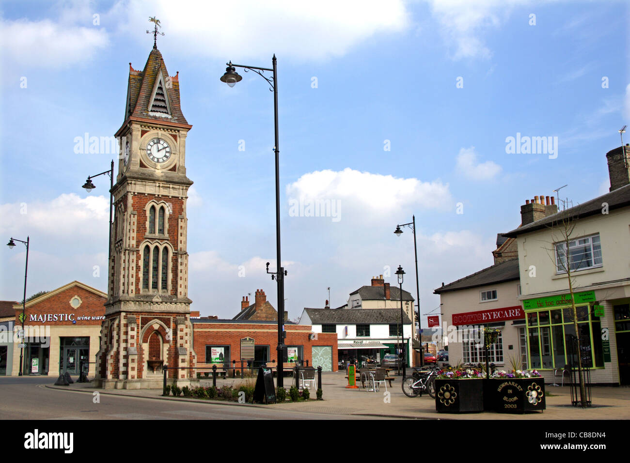 Il Giubileo di Clock Tower, High Street, Newmarket, Suffolk, Inghilterra, Regno Unito Foto Stock