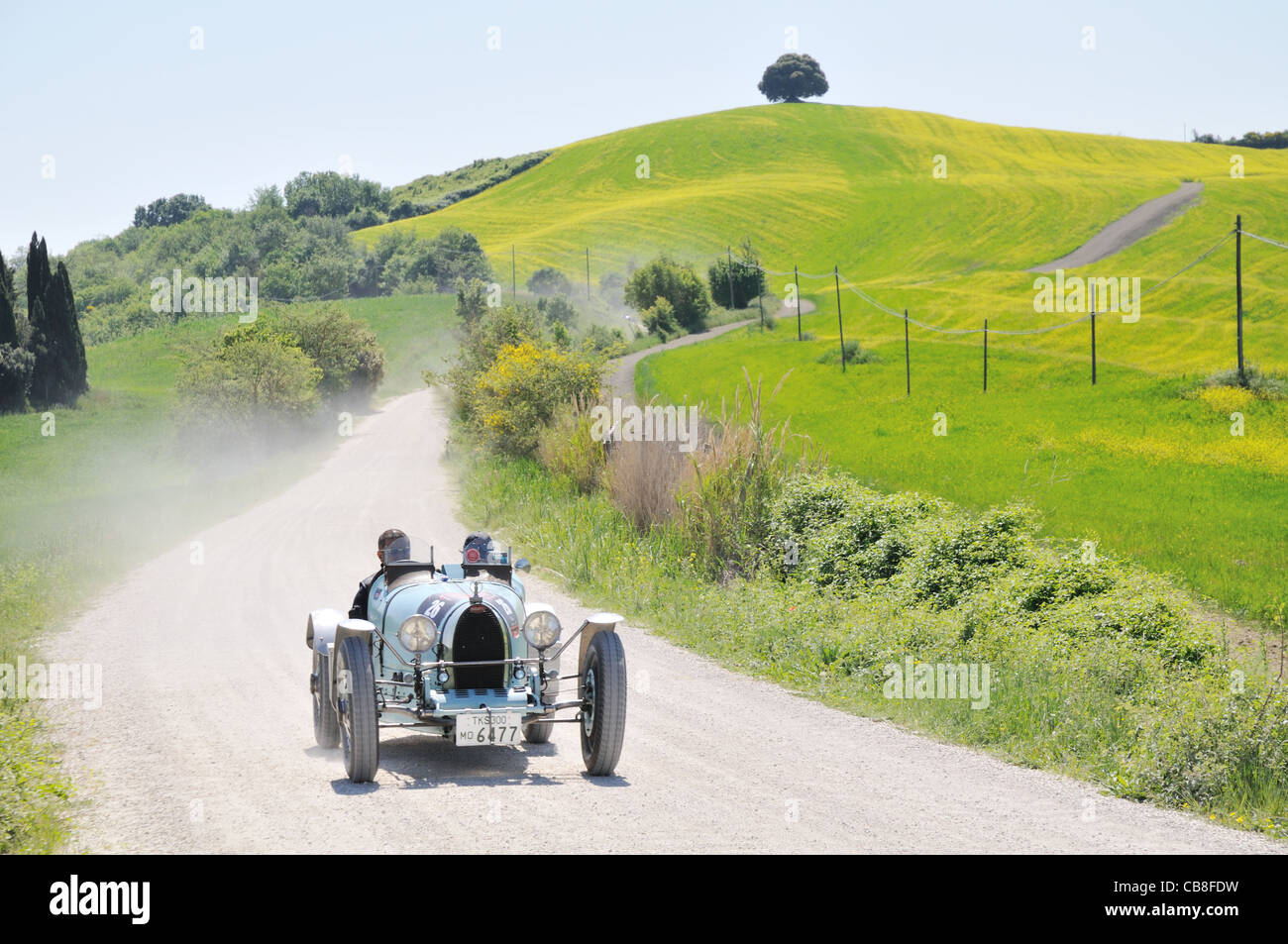 Un 1926 blu tipo Bugatti 35A a 1000 Miglia vintage car race Foto Stock