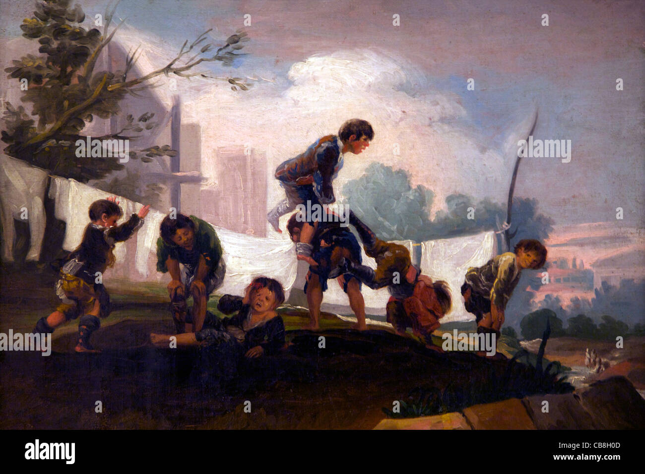 Bambini jumping, da Francisco de Goya y Lucientes, della Reale Accademia di San Fernando Madrid Spagna Foto Stock