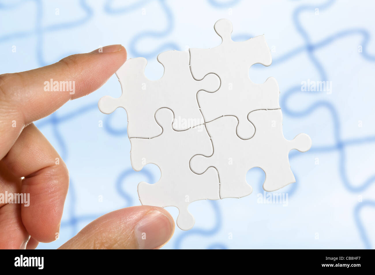 White Blank Puzzle, la concezione di business Foto Stock