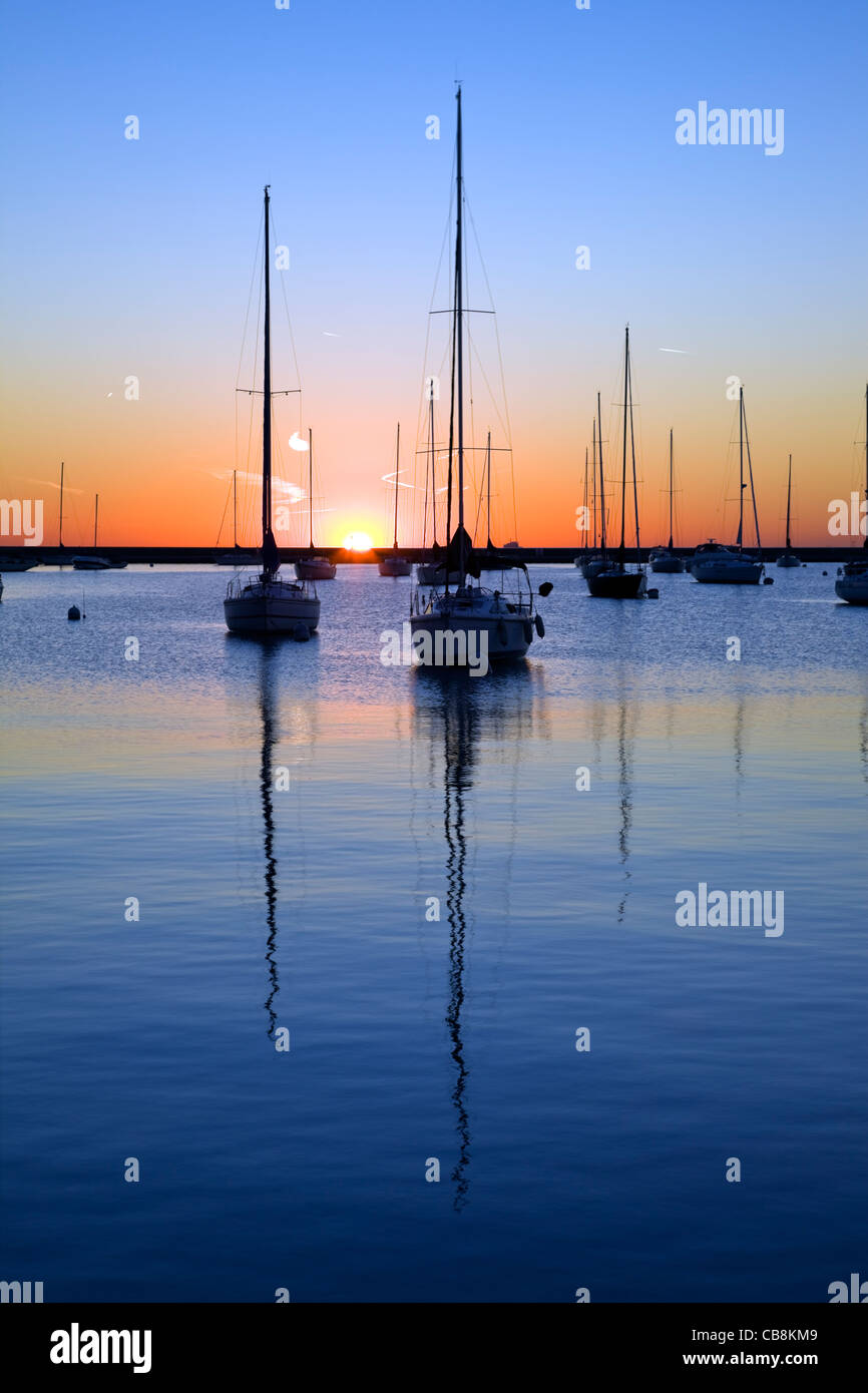 Il lago Michigan sunrise Foto Stock
