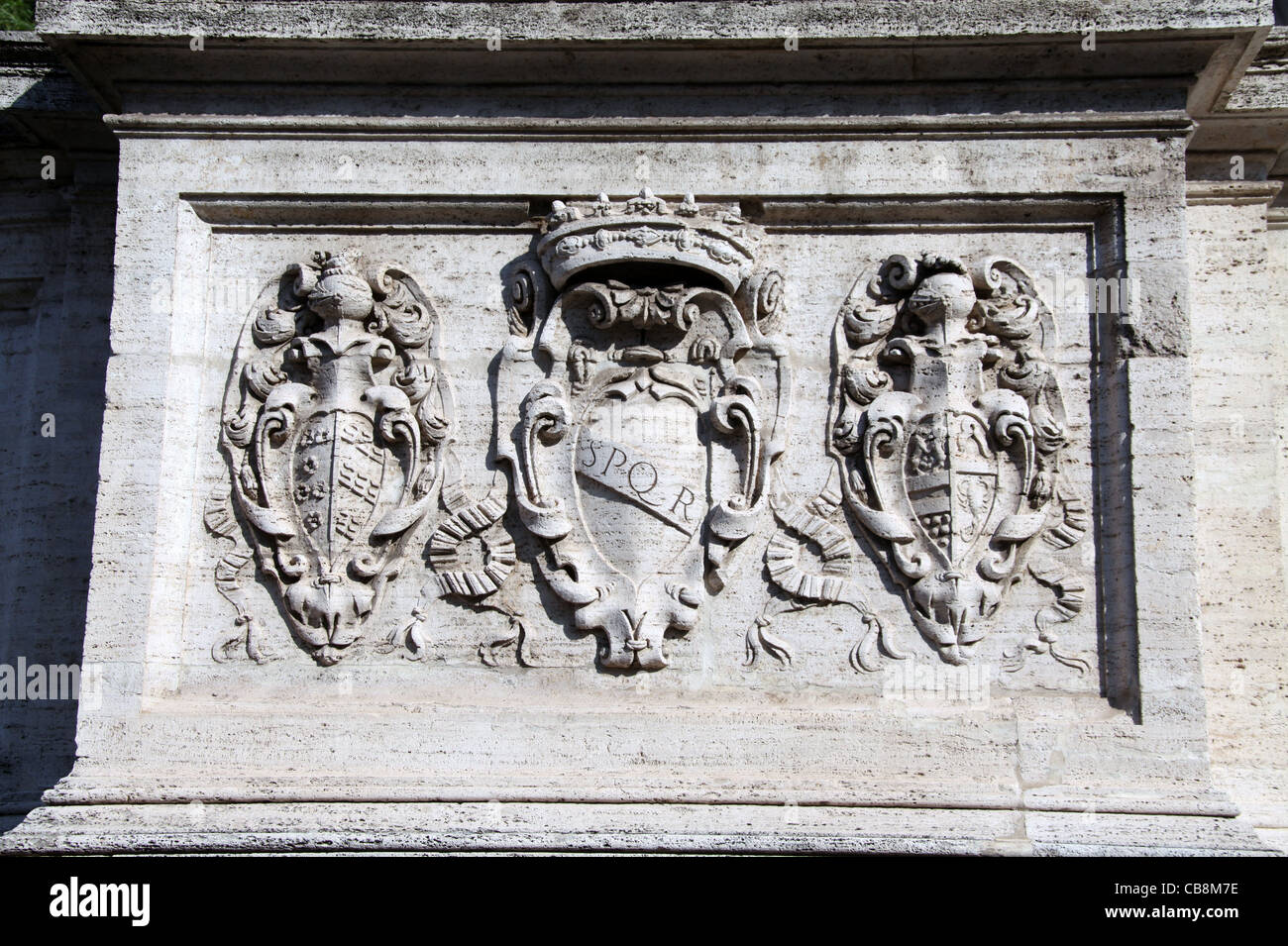 Basamento in pietra dei Dioscuri Statua in Roma Foto Stock