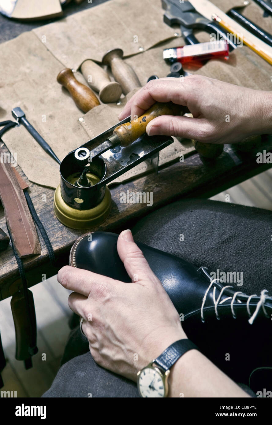 Calzatura Makers Savile Row London Foto Stock